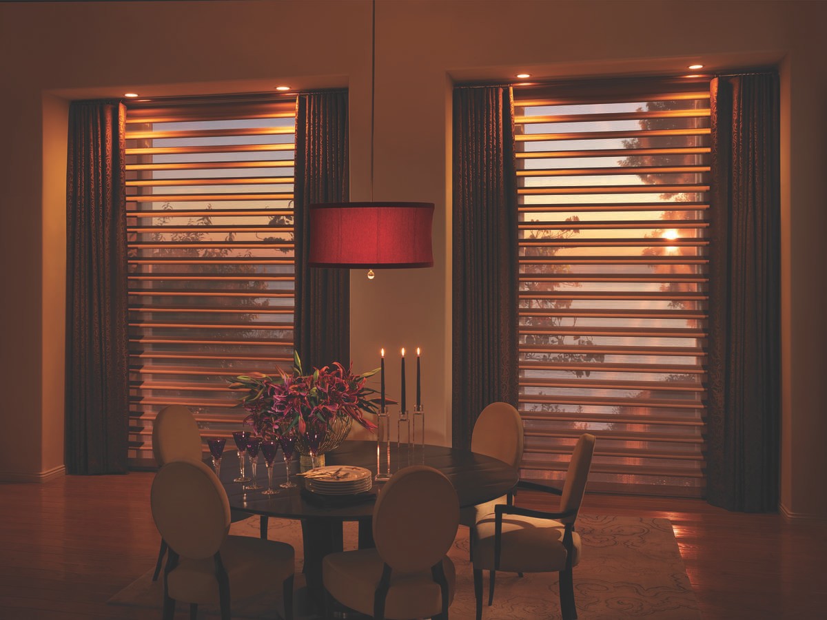 Custom Dining Room Window Treatments for Homes near St. Simons Island, Georgia (GA) including Privacy Sheers